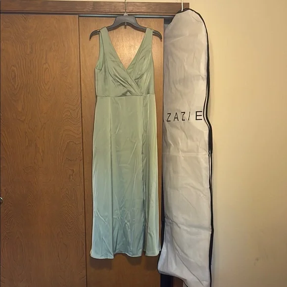 Azazie Dusty Sage Green Formal Dress